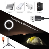 Lampu cincin usb 10 inci avec triped, dudukan telepon live stream tik tok led lampu bulan untuk ekstensi bulu mata