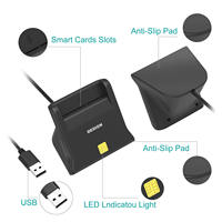 Pembaca Kartu DNI Pintar USB Tipe C EMV ISO 7816 untuk Kartu ID SIM IC ATM CAC Kredit Bank Chip