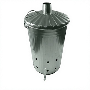 Heavy Duty Galvanized Steel Garden Waste Incinerator Bin with Lid, Outdoor <b>Leaf</b> Burner, Metal Trash Burner Can for Garden Debris - Product Image 4