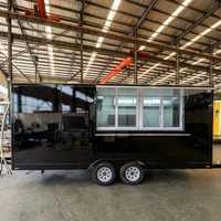 Camion de restauration en fibre de verre de conception américaine avec cuisine complète, remorque alimentaire mobile à vendre en Europe, certifiée CE COC WMI DOT
