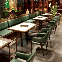 Ensemble de meubles de restaurant écologiques en bois chinois, tables et chaises pour restaurants de fondue et de barbecue