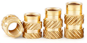 Insert fileté en laiton pour acier inoxydable, à sertissage à chaud, personnalisé, M4, entièrement fileté, manchon d'écrou pré-encravoué, écrou moleté pré-encravoué - Product Image 3