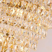 Lustre Suspendu Doré de Luxe en Cristal de Haute Qualité pour Décoration d'Hôtel