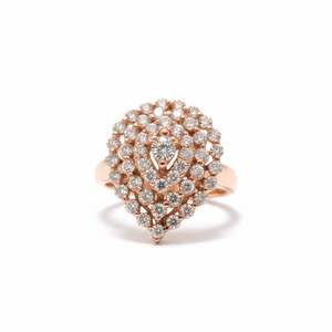 แหวนเพชรสำหรับสุภาพสตรีสีโรสโกลด์0.55ct ทรงกลมสวยงามดีไซน์พื้นเมืองพร้อมเพชรที่ผ่านการรับรอง IGI - Product Image 2