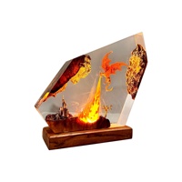 Lampe en résine Dragon de Feu en époxy, veilleuse artisanale en résine, LED multicolore, idéale pour la décoration de la maison et de la chambre, cadeaux uniques pour anniversaires et fêtes