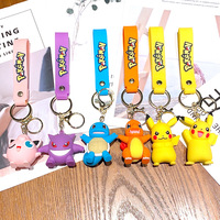 Venta al por mayor 100 Pikachued y Gengar llaveros pequeños dibujos animados clave colgantes muñecas hechas de silicona y goma gran regalo