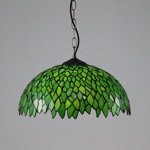 Lampada a Sospensione <span class=keywords><strong>Tiffany</strong></span> LongHuiJing, Paralume in Vetro Colorato, Lampadario <span class=keywords><strong>Pendente</strong></span> in Stile Antico - Product Image 1