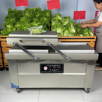 Scelleuse sous vide électrique semi-automatique à double chambre 500PD pour la conservation des aliments en usine et en magasin, en acier inoxydable 304