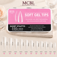 Ongles en acrylique prêts à l'emploi, confortables, en forme d'amande, à tenue forte, durables, résistants aux écaillures, faciles à poser, surface lisse, compatibles gel