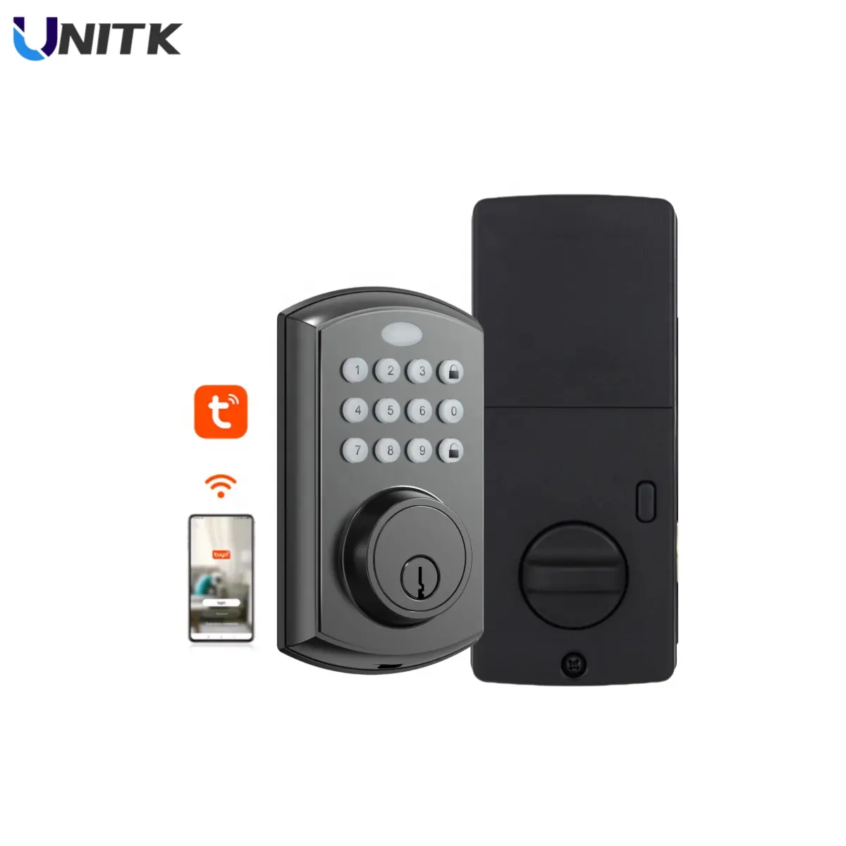 UNITK-Tuya Cerradura Controlada por Wifi PARA EL Hogar, Cerradura de Puerta Inteligente con Código de Acceso para Exteriores