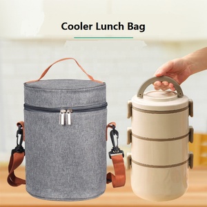 Bolsa Refrigerante Redonda Portátil Personalizada para Picnic, Diseño Moderno con Patrón de Letras Impresas en Oxford Peva Impermeable, Almacenamiento de Alimentos para Exteriores - Product Image 2