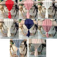 Nappe carrée moderne en mousseline de soie écologique, couleur unie, 100 % polyester, 70x300cm, réutilisable pour la maison, l'hôtel, les mariages