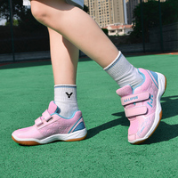 Chaussures de badminton à velcro pour enfants, antidérapantes, respirantes, baskets de tennis de table pour jeunes, chaussures de sport d'intérieur pour enfants, équipement d'entraînement OEM
