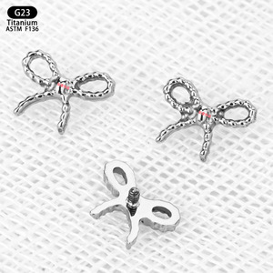 Boucles d'oreilles en titane F136 en forme de nœud papillon pour femmes, accessoires de mode, bijoux, boucles d'oreilles en alliage de titane ASTM F136 - Product Image 3