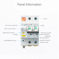 Interruptor de Circuito en Miniatura Inteligente EAST Tuya MCB, Tipo AC, Control Remoto Smart Life, Temporizador, 2P 63A YSM7W 2P Wifi