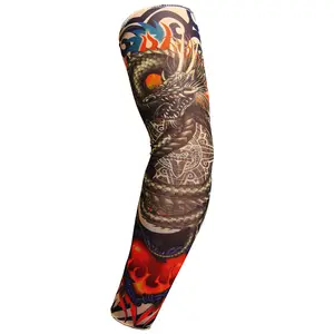 High Quality Professional Design Printed Elastic Nylon Fabric Full Long Tattoo Arm Sleeve for Four Seasons