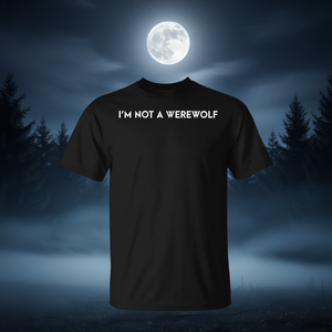 T-shirt « Je ne suis pas un loup-garou » noir unisexe taille adulte S M L XL XXL - Product Image 3