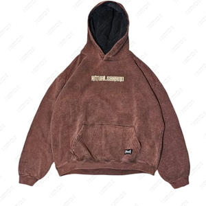 เสื้อมีฮู้ดผ้าฝ้ายเทอร์รี่บ็อกซี่ทรงหลวมโอเวอร์ไซส์สำหรับใส่ได้ทั้งชายและหญิง - Product Image 1