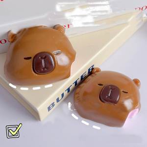Creative 9cm TPR <b>Squishy</b> Toy New Capybara Head-Shape Stress Relief Squeeze Gift for Kids and Adults Relaxing Time - Product Image 3