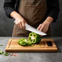 Couteau à découper la viande TUOMEI en acier inoxydable de 8 pouces avec manche en plastique pour cuisine turque