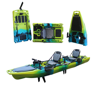 Kayak à pédales modulaire tandem en plastique HDPE à 3 sections, design Viking Hull, pour les rivières, les lacs, la pêche et les excursions - Product Image 2