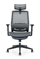 Chaise de bureau ergonomique pivotante de conférence en maille moderne avec appui-tête réglable