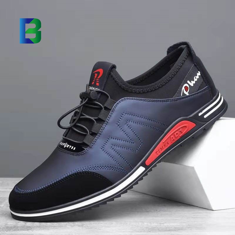 JSYWD-235 Wholesale Casual Sneakers Pu Leather Lace Up Flat Walking Shoes Vulcanized Canvas Sports Shoe Men