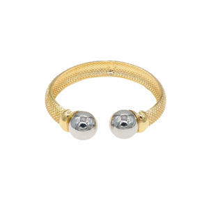 Pulsera chapada en oro de malla de estilo abierto a la moda Pulsera en forma de <span class=keywords><strong>C</strong></span> con pulsera de metal para mujer - Product Image 3