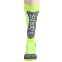 Chaussettes de compression personnalisées vertes pour le snowboard Chaussettes de sport en laine mérinos antidérapantes en polyester anti-collision pour le ski