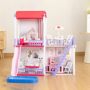 <span class=keywords><strong>Casa</strong></span> <span class=keywords><strong>de</strong></span> <span class=keywords><strong>Muñecas</strong></span> <span class=keywords><strong>de</strong></span> Fantasía DIY, Villa <span class=keywords><strong>de</strong></span> Ensueño para Armar <span class=keywords><strong>con</strong></span> 122/157/206 Piezas, Tobogán, Piscina, Muebles, Juego <span class=keywords><strong>de</strong></span> Imitación SL-ZZW-001DEF - Product Image 1