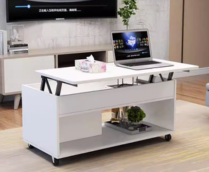 Lujosa <span class=keywords><strong>mesa</strong></span> de <span class=keywords><strong>centro</strong></span> de elevación ajustable plegable de <span class=keywords><strong>estilo</strong></span> nórdico, muebles de sala de estar de madera multifuncionales modernos - Product Image 2