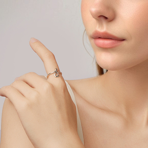 925 Sterling Silver Sparkling Infinite Sleek Open <strong>Ring</strong> Fine Jewelry for Women Stacked Shining Eternity Adjustable <strong>Ring</strong> - Product Image 6