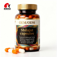 Capsules de Résine de Shilajit Pur – Soutien Énergétique et d'Endurance – Supplément de Shilajit en Vrac – Certifié GMP ISO – Riche en Acide Fulvique – Adaptogène – Vitalité – OEM