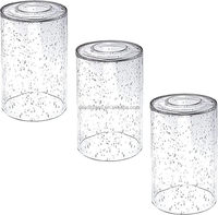 Abat-jour en verre grainé de remplacement, douille E27, design mini-bulles, finition transparente pour lampes de plafond, de table et murales