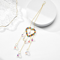 Ensemble de quatre pendentifs attrape-soleil en cristal K9, motifs étoile et lune arc-en-ciel, style champêtre, pour décoration de fenêtre