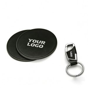 Wholesale Custom Logo Pu Leather <b>Drink</b> Tea Coffee <b>Coaster</b> Round Cup Mat for Hotel Promo Business Gift <b>Coasters</b> - Product Image 1