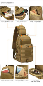 Tactische Sling Borsttas Met Waterfles <span class=keywords><strong>Holster</strong></span> Houder Assault Pack Messenger Schoudertas Crossbody Tassen - Product Image 5