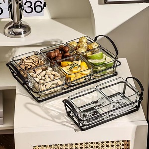 2024 nuevo ámbar caramelo comida fruta plato aperitivo plato de vidrio plato combinado - Product Image 1