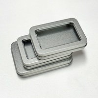 Caja de hojalata rectangular portátil mini de materiales reciclados para empaque de arte de uñas, contenedor vacío colorido personalizable