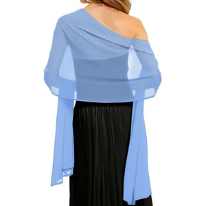 Sciarpa estiva in Chiffon di <span class=keywords><strong>Tulle</strong></span> plissettato Premium da donna all'ingrosso con rughe di seta e Comfort scialle di seta - Product Image 5