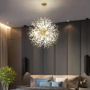 Modern luxury globe simple wedding decorationhotel lobby dining room living room nordic crystal dandelion chandelier