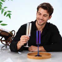Ensemble de verres à vin en verre borosilicate haut de gamme soufflé à la main, irisé, pour flûtes à champagne, gobelets, design européen, coloré