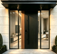 Porte d'entrée de luxe, design moderne, haute sécurité, porte extérieure, entrée moderne, portes en bois et en aluminium à double vitrage pour maisons