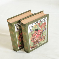 Boîte en papier en forme de livre vintage en matériaux recyclés, boîte de rangement en carton décorative pour emballage cadeau