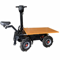 Chariot Électrique Robuste à 4 Roues avec Plateforme Métallique, OEM pour l'Agriculture, les Entrepôts, la Logistique Industrielle, Chariot à Main