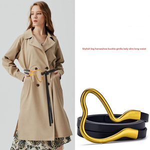 Grande ferro di cavallo H fibbia a sezione Fine doppio corpo sigillo fiocco <span class=keywords><strong>cintura</strong></span> vita lunga <span class=keywords><strong>cintura</strong></span> con fibbia in lega - Product Image 3