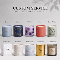 Bougie parfumée de luxe en verre ambré résistant à la chaleur, réutilisable, pour la décoration intérieure, cadeaux, faite à la main, personnalisable, marque privée, petite série