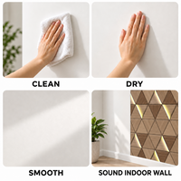 Papier peint autocollant motif bois triangulaire brun doré, feuilles de mousse PET XPE de 1,8 mm pour la rénovation de chambre à coucher