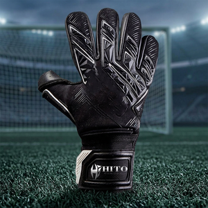 Gants de gardien de but de football en latex respirant antidérapant à forte mousse avec protection des doigts, enveloppement du pouce et impression hybride en silicone sur le dos de la main - Product Image 4