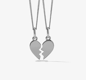 Collar de medio corazón dividido de dos piezas personalizado de acero inoxidable, joyería para mujer, conjunto de collar para madre e hija Bestfriend - Product Image 2